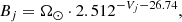 $$ \begin{aligned} B_j = \Omega _{\odot } \cdot 2.512^{-V_j-26.74}, \end{aligned} $$