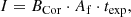 $$ \begin{aligned} I= B_\mathrm{Cor} \cdot A_\mathrm{f} \cdot t_\mathrm{exp} , \end{aligned} $$