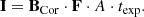$$ \begin{aligned} \mathbf I = \mathbf B _\mathrm{Cor} \cdot \mathbf F \cdot A \cdot t_\mathrm{exp} . \end{aligned} $$