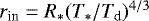 $r_{\textrm{in}} = R_*(T_*/T_{\textrm{d}})^{4/3}$