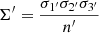 Mathematical equation: $ \Sigma^\prime=\frac{{\sigma_{1^\prime}} {\sigma_{2^\prime}} {\sigma_{3^\prime}}}{n^\prime} $