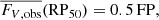 $$ \begin{aligned} \overline{F_{V,\mathrm{obs}}}(\mathrm{RP}_{50}) = 0.5\,\mathrm{FP}, \end{aligned} $$