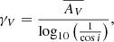 $$ \begin{aligned} \gamma _V=\frac{\overline{A_V}}{\log _{10}\left(\frac{1}{\cos i}\right)} , \end{aligned} $$