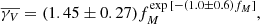 $$ \begin{aligned} \overline{\gamma _V}=(1.45\pm 0.27)f_M^{\exp {[-(1.0\pm 0.6)f_M]}}, \end{aligned} $$