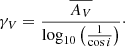 $$ \begin{aligned} \gamma _V=\frac{\overline{A_V}}{\log _{10}\left(\frac{1}{\cos i}\right)}\cdot \end{aligned} $$