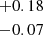 Mathematical equation: $ {+0.18\atop-0.07} $