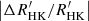 $ \left| \Delta R_{\mathrm{HK}}^\prime/R_{\mathrm{HK}}^\prime\right| $