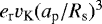 $e_{\textrm{r}} v_{\textrm{K}} (a_{\textrm{p}}/R_{\textrm{s}})^3$
