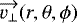 $\overrightarrow{v_{\perp}}(r,\theta,\phi)$