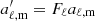 Mathematical equation: $ a^\prime_{\rm \ell,m} = F_\ell a_{\rm \ell,m} $