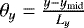 Mathematical equation: $\theta_{y} = \frac{y - y_{\textrm{mid}}}{L_{y}}$