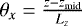 Mathematical equation: $\theta_{x} = \frac{z - z_{\textrm{mid}}}{L_{z}}$