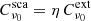 Mathematical equation: $ C_{\nu_0}^{\mathrm{sca}} = \eta \, C_{\nu_0}^{\mathrm{ext}} $