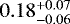 Mathematical equation: $0.18^{+0.07}_{-0.06}$