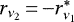 Mathematical equation: $r_{\nu_{2}}\,{=}\,{-} r_{\nu_{1}}^{*}$