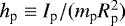 Mathematical equation: $h_{\textrm{p}} \equiv I_{\textrm{p}} /(m_{\textrm{p}} R_{\textrm{p}}^{2})$