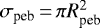 Mathematical equation: $\sigma_{\textrm{peb}}\,{=}\,\pi R_{\textrm{peb}}^2$