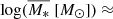 Mathematical equation: $ \log(\overline{M_*} \ [{M_\odot}]) \approx $