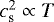 Mathematical equation: $c_{\textrm{s}}^2\propto T$