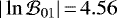 Mathematical equation: $|\ln\mathcal{B}_{01}|\,{=}\,4.56$
