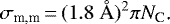Mathematical equation: \begin{equation*}\sigma_{\text{m,m}}\,{=}\,(1.8 \;\text{\AA})^2 \pi N_{\text{C}} \text{.}\end{equation*}