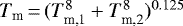 Mathematical equation: $T_{\text{m}}\,{=}\,(T_{\text{m,1}}^8+T_{\text{m,2}}^8)^{0.125}$