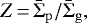 Mathematical equation: \begin{equation*}Z\,{=}\,\bar{\Sigma}_{\rm{p}}/\bar{\Sigma}_{\rm{g}},\end{equation*}
