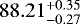 Mathematical equation: $88.21_{-0.27}^{+0.35}$