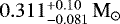Mathematical equation: $0.311^{+0.10}_{-0.081}\,{\textrm{M}_{\odot}}$