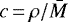 Mathematical equation: $c\,{=}\,\rho/\bar{M}$
