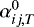 Mathematical equation: $\alpha^0_{ij,T}$