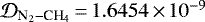 Mathematical equation: $\mathcal{D}_{\textrm{N}_2-\textrm{CH}_4}\,{=}\,1.6454\,{\times}\,10^{-9}$