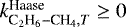 Mathematical equation: $k_{{\textrm{C}_2\textrm{H}_6-\textrm{CH}_4}, T}^{\textrm{Haase}} \ge 0$