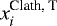 Mathematical equation: $x_i^{\textrm{Clath, T}}$