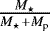 Mathematical equation: $\frac{M_{\star}}{M_{\star}+M_{\textrm{p}}}$