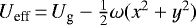 Mathematical equation: $U_{\textrm{eff}}\,{=}\,U_{\textrm{g}} - \frac{1}{2}\omega(x^2+y^2)$