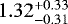 Mathematical equation: $1.32^{+0.33}_{-0.31}$