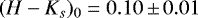 Mathematical equation: $(H-K_s)_0=0.10\,{\pm}\,0.01$