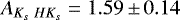 Mathematical equation: $A_{K_s\ HK_s} = 1.59\,{\pm}\,0.14$