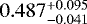 Mathematical equation: $0.487_{-0.041}^{+0.095}$