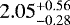 Mathematical equation: $2.05^{+0.56}_{-0.28}$