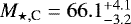 Mathematical equation: $M_{\star,\textrm{C}}=66.1^{+4.1}_{-3.2}$