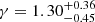Mathematical equation: $ \gamma=1.30^{+0.36}_{-0.45} $