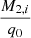Mathematical equation: $ \frac{M_{2,i}}{q_0} $