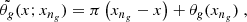 Mathematical equation: $$ \begin{aligned} \tilde{\theta _g} (x;x_{n_g} ) = \pi \left(x_{n_g}-x \right) +\theta _g(x_{n_g}) \; , \end{aligned} $$