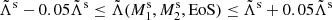 $ \tilde{\Lambda}^{\mathrm{s}}-0.05\tilde{\Lambda}^{\mathrm{s}}\leq\tilde{\Lambda}(M_1^{\mathrm{s}},M_2^{\mathrm{s}},\mathrm{EoS})\leq\tilde{\Lambda}^{\mathrm{s}}+0.05\tilde{\Lambda}^{\mathrm{s}} $