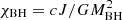 $ \chi_\mathrm{BH}=cJ/GM_\mathrm{BH}^2 $