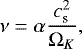 Mathematical equation: \begin{equation*} \nu = \alpha\frac{c_{\textrm{s}}^2}{\Omega_K}, \end{equation*}