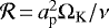 Mathematical equation: $\mathcal{R}\,{=}\,a_{\textrm{p}}^2 \Omega_{\textrm{K}} / \nu$