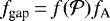Mathematical equation: \begin{equation*} f_{\textrm{gap}}\,{=}\,f(\mathcal{P}) f_{\textrm{A}} \ \end{equation*}